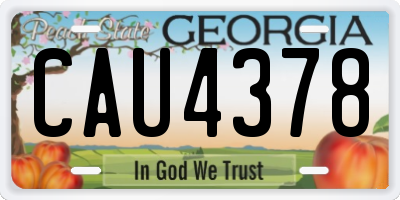 GA license plate CAU4378