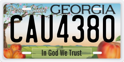 GA license plate CAU4380