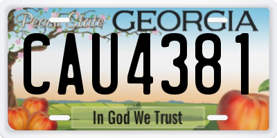 GA license plate CAU4381