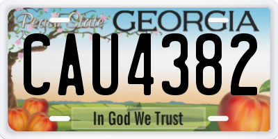GA license plate CAU4382