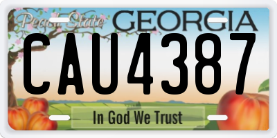 GA license plate CAU4387