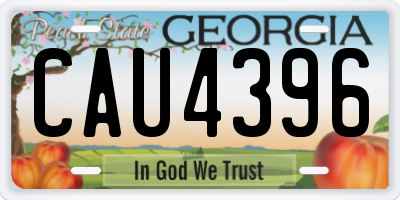 GA license plate CAU4396