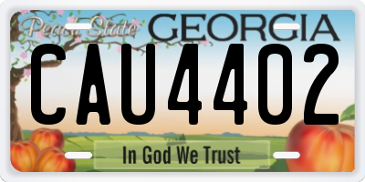 GA license plate CAU4402