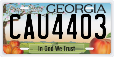 GA license plate CAU4403