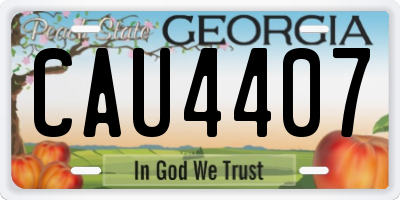 GA license plate CAU4407