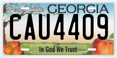 GA license plate CAU4409