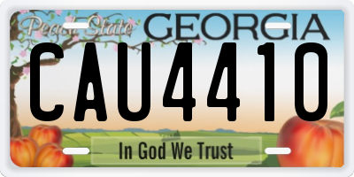GA license plate CAU4410