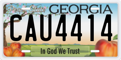 GA license plate CAU4414