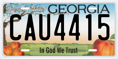 GA license plate CAU4415