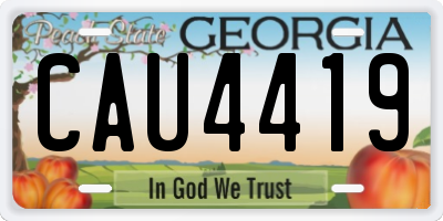 GA license plate CAU4419