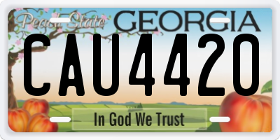 GA license plate CAU4420