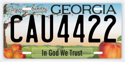 GA license plate CAU4422