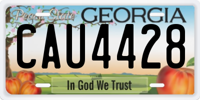 GA license plate CAU4428