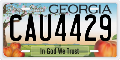 GA license plate CAU4429