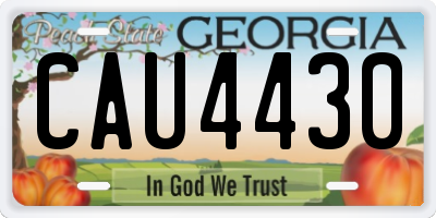 GA license plate CAU4430