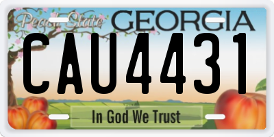 GA license plate CAU4431