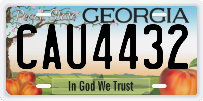 GA license plate CAU4432