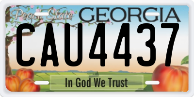GA license plate CAU4437