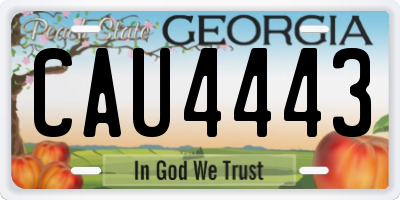 GA license plate CAU4443