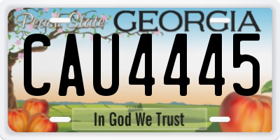 GA license plate CAU4445