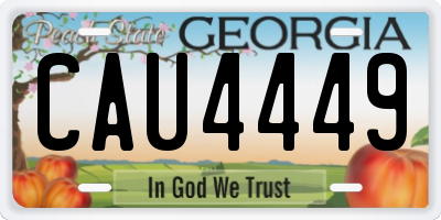 GA license plate CAU4449