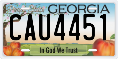 GA license plate CAU4451