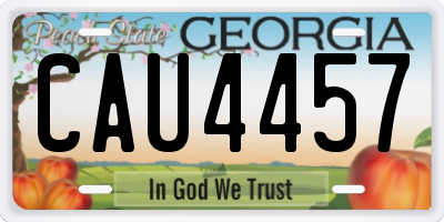 GA license plate CAU4457