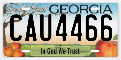 GA license plate CAU4466