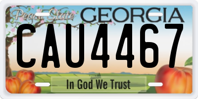 GA license plate CAU4467