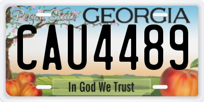 GA license plate CAU4489