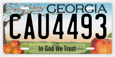 GA license plate CAU4493
