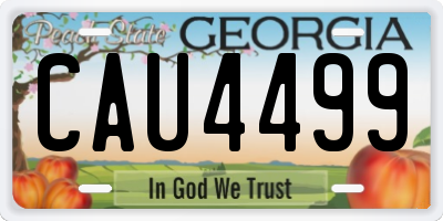 GA license plate CAU4499