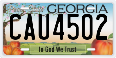 GA license plate CAU4502