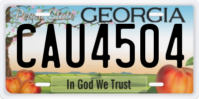 GA license plate CAU4504