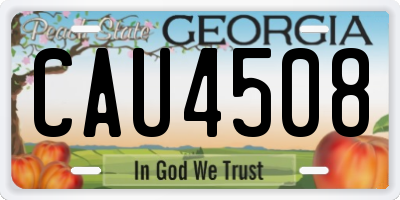 GA license plate CAU4508