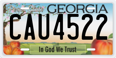 GA license plate CAU4522
