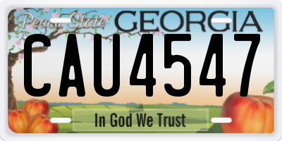 GA license plate CAU4547