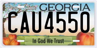 GA license plate CAU4550