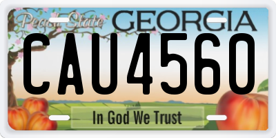 GA license plate CAU4560
