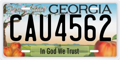 GA license plate CAU4562