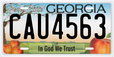 GA license plate CAU4563
