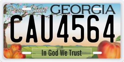 GA license plate CAU4564