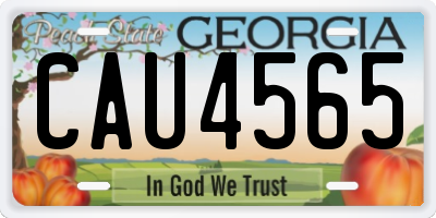 GA license plate CAU4565