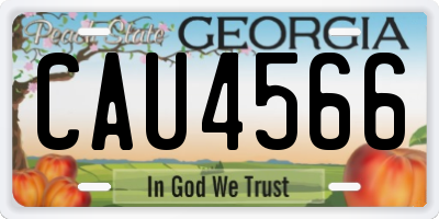 GA license plate CAU4566