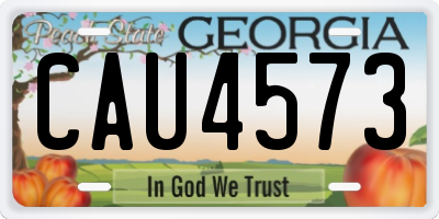 GA license plate CAU4573