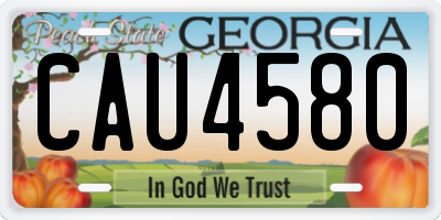 GA license plate CAU4580