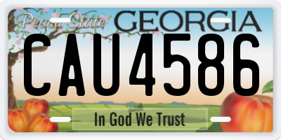 GA license plate CAU4586