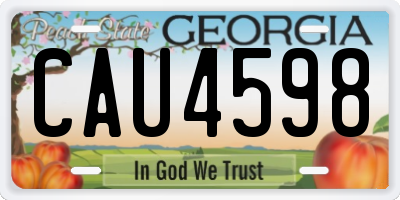 GA license plate CAU4598