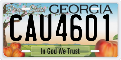 GA license plate CAU4601