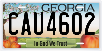 GA license plate CAU4602